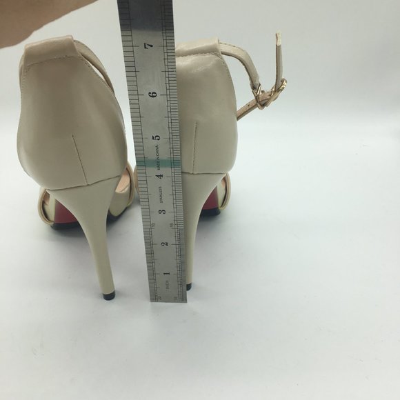 Beige Women Ankle Strap Platfrom Sandals Open Toe High Heels Pumps - Picture 7 of 10